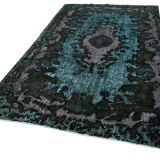 Hand-Knotted Contemporary Oriental 1980s 175 cm x 292 cm Black Carpet