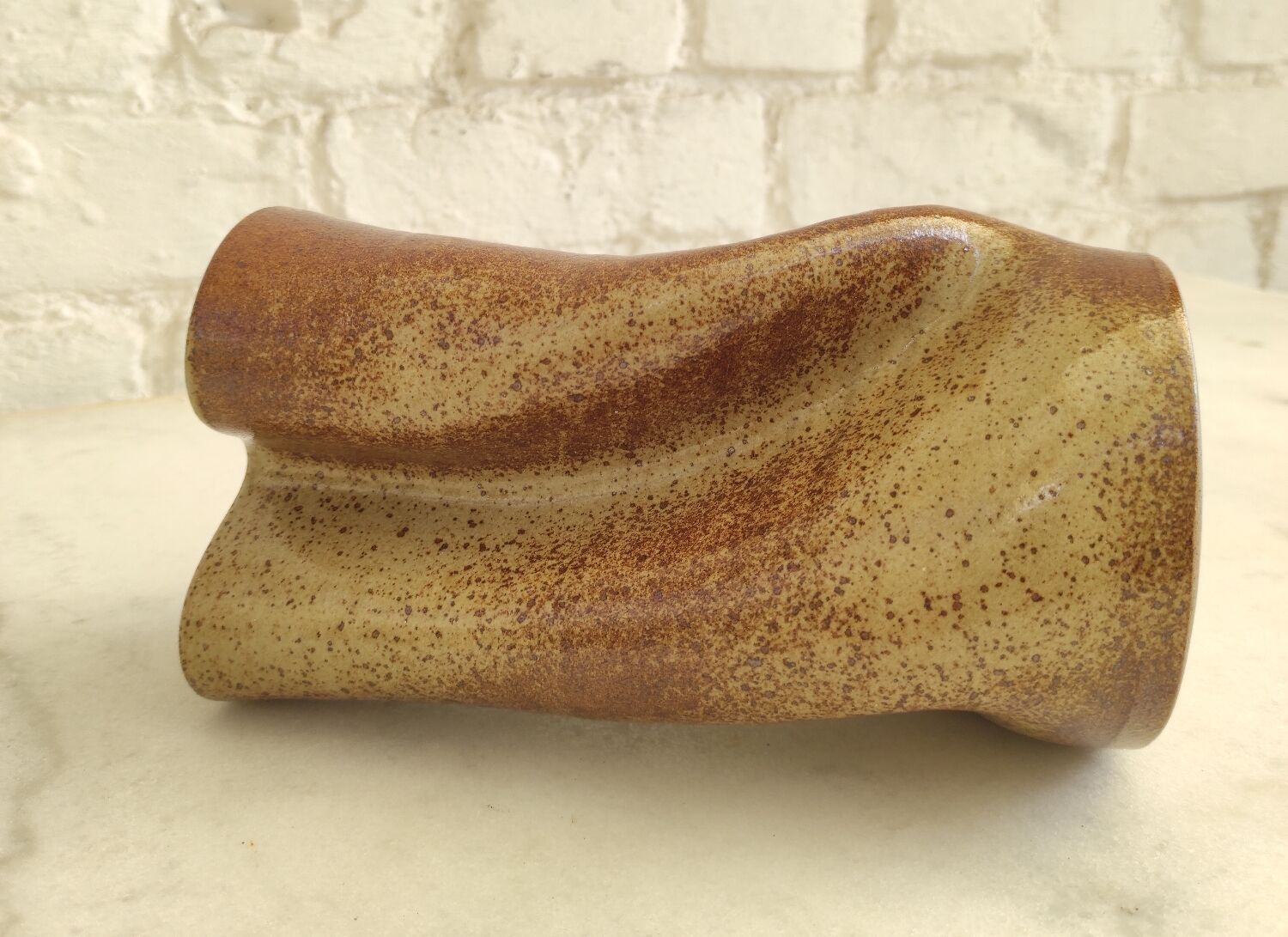 Sculptural Vase in Pyrite Stone - Organic Design 1970