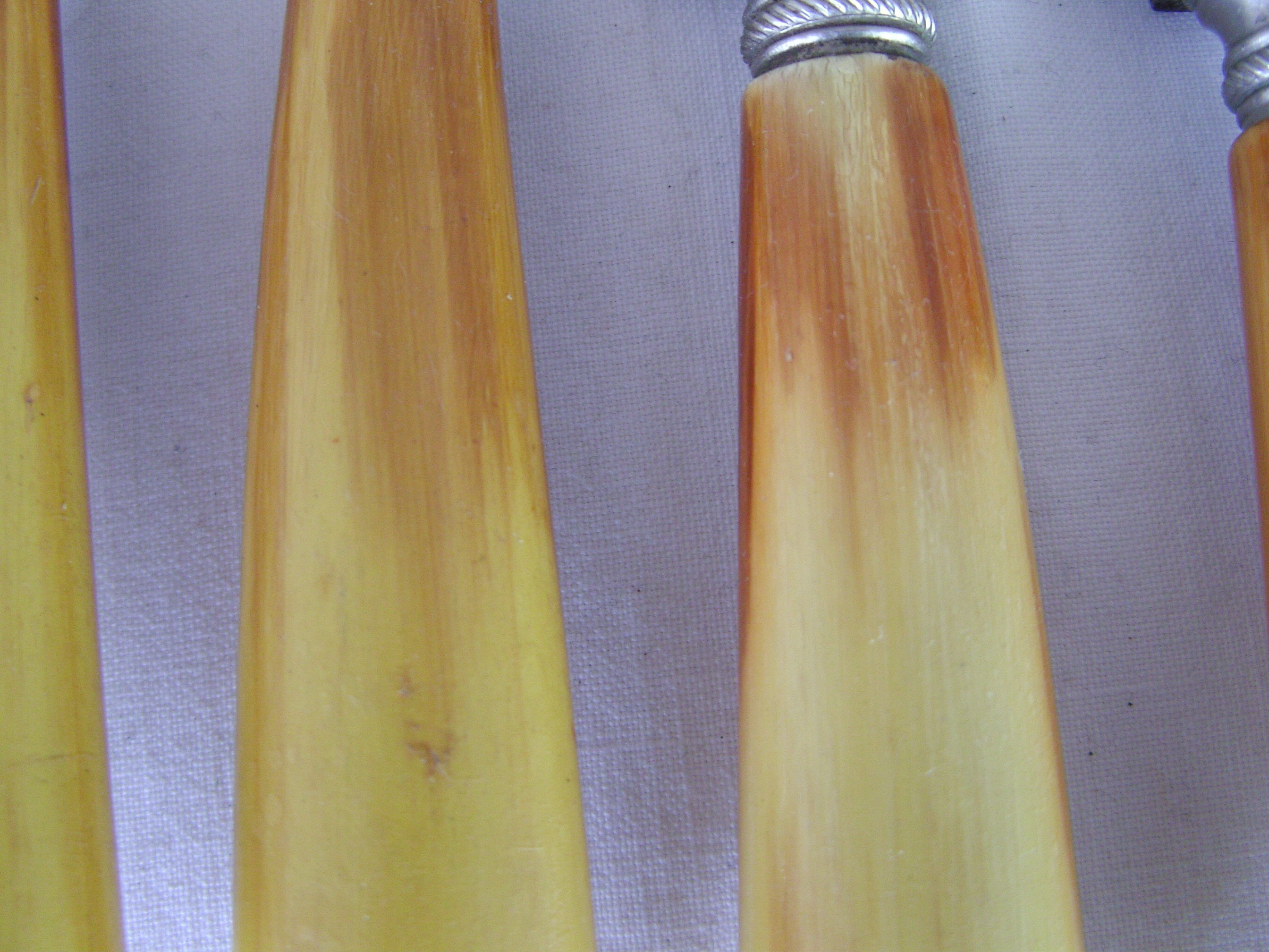 12 old large table knives