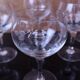 Set de  verres à vin rouge ballon gravé fleurs vintage