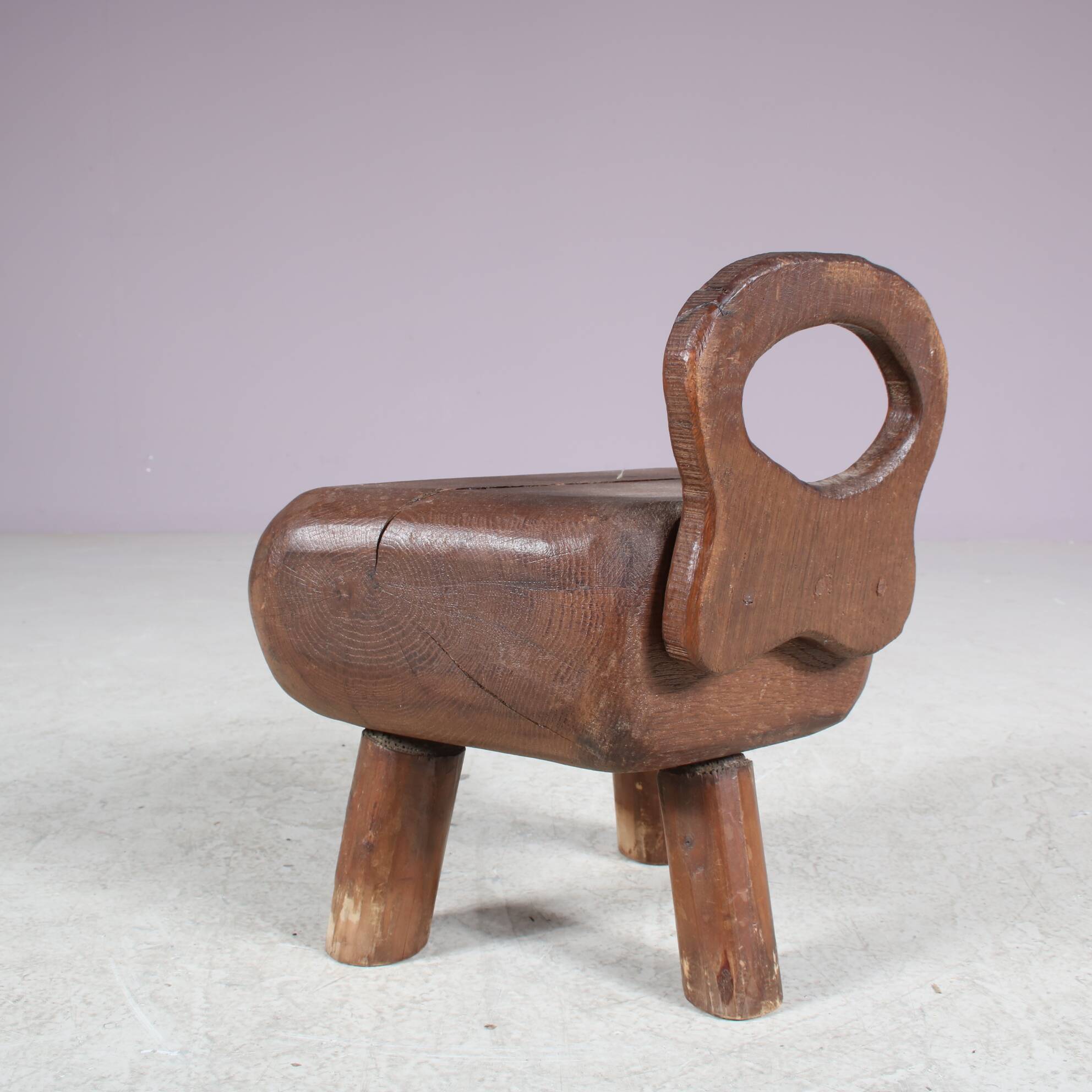 1950s Brutalist milking stool from France