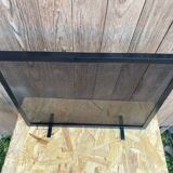 Fireplace Screen Antique Black Metal Perforated Grille Vintage