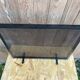 Fireplace Screen Antique Black Metal Perforated Grille Vintage