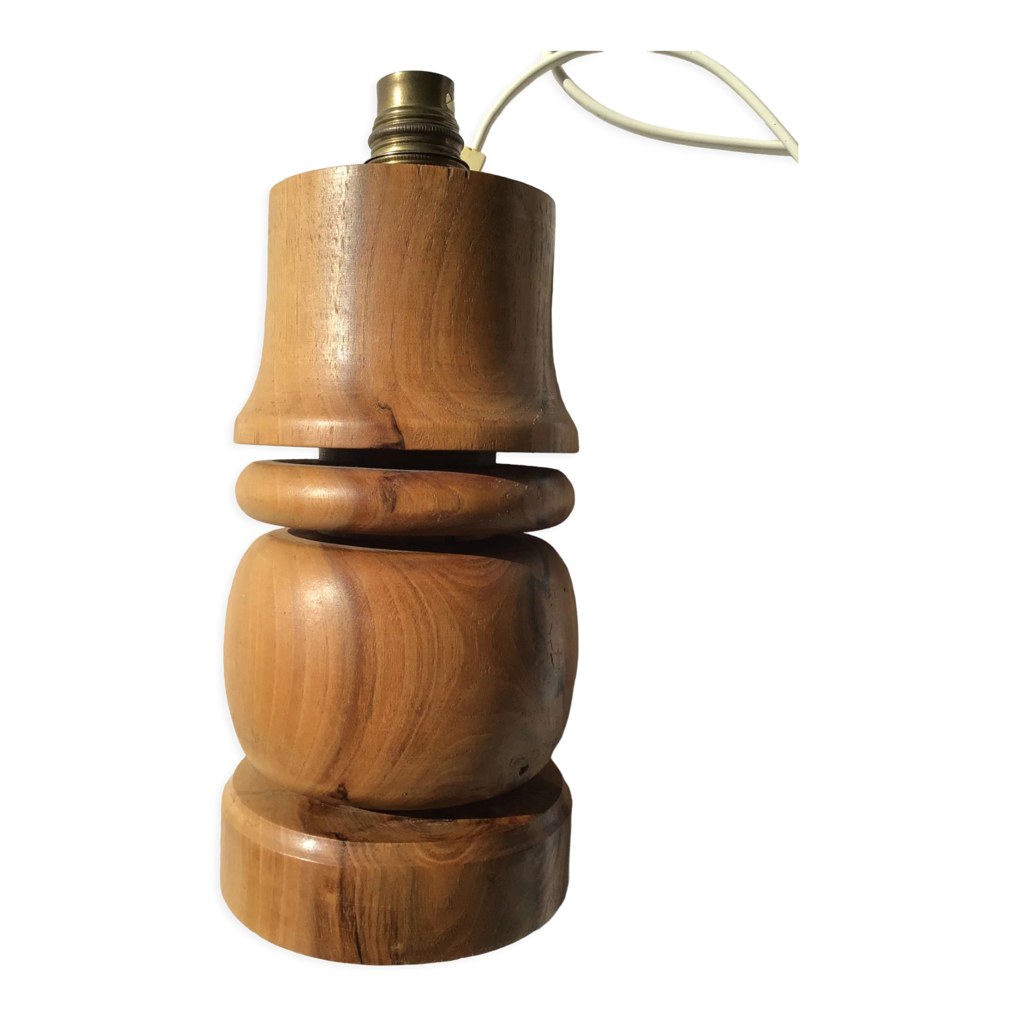 Solid wood lamp foot dug 70's