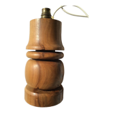 Pied de lampe bois massif creusé 70’s