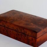 Rectangular box or small casket in elm burl, 1970s