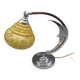 Lampe art-déco en métal chromé et verrerie de Clichy - décor de lune souriante