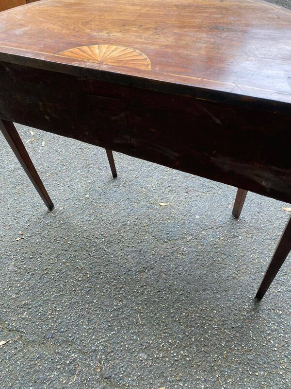 Bureau anglais demi-lune en acajou du 19ème console