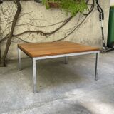 Coffee table in chrome and teak, 1960