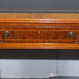 Partner desk in burr walnut designed to conceal computer equipment.