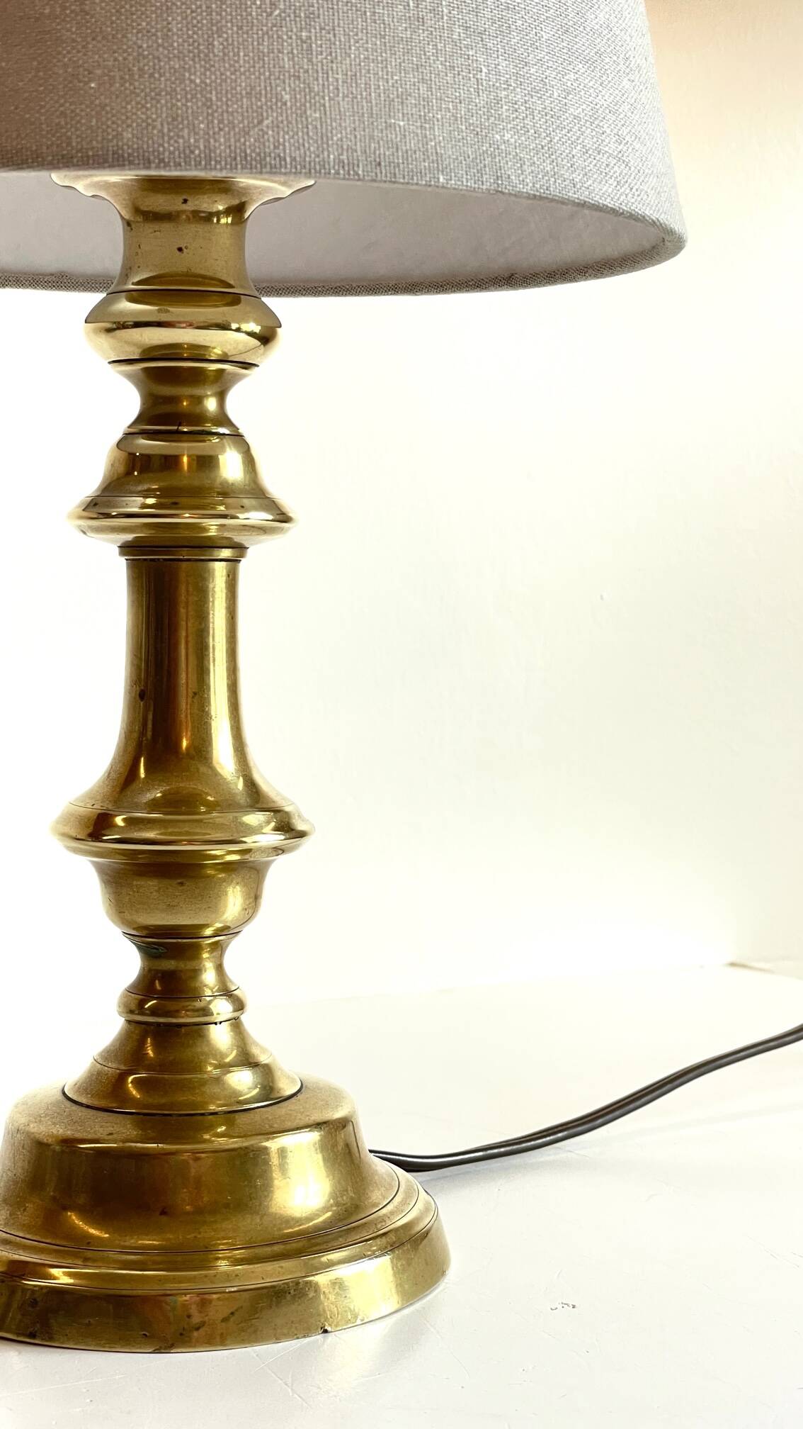 Lamp chic old solid brass candle holder