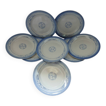 8 old Digoin and Sarreguemines dinner plates