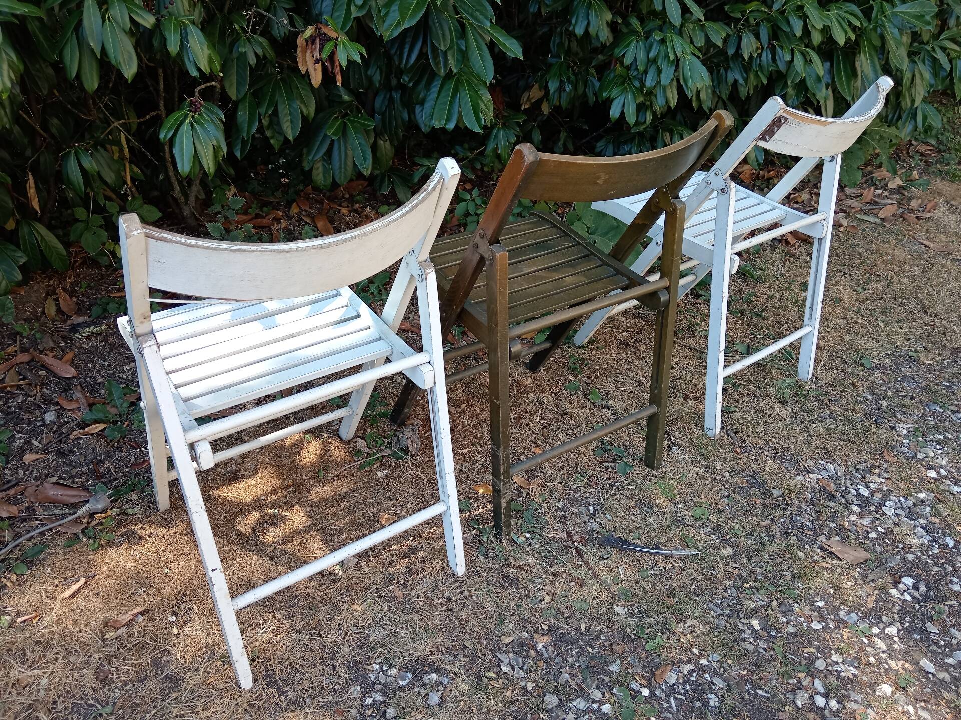 Vintage wooden folding chairs