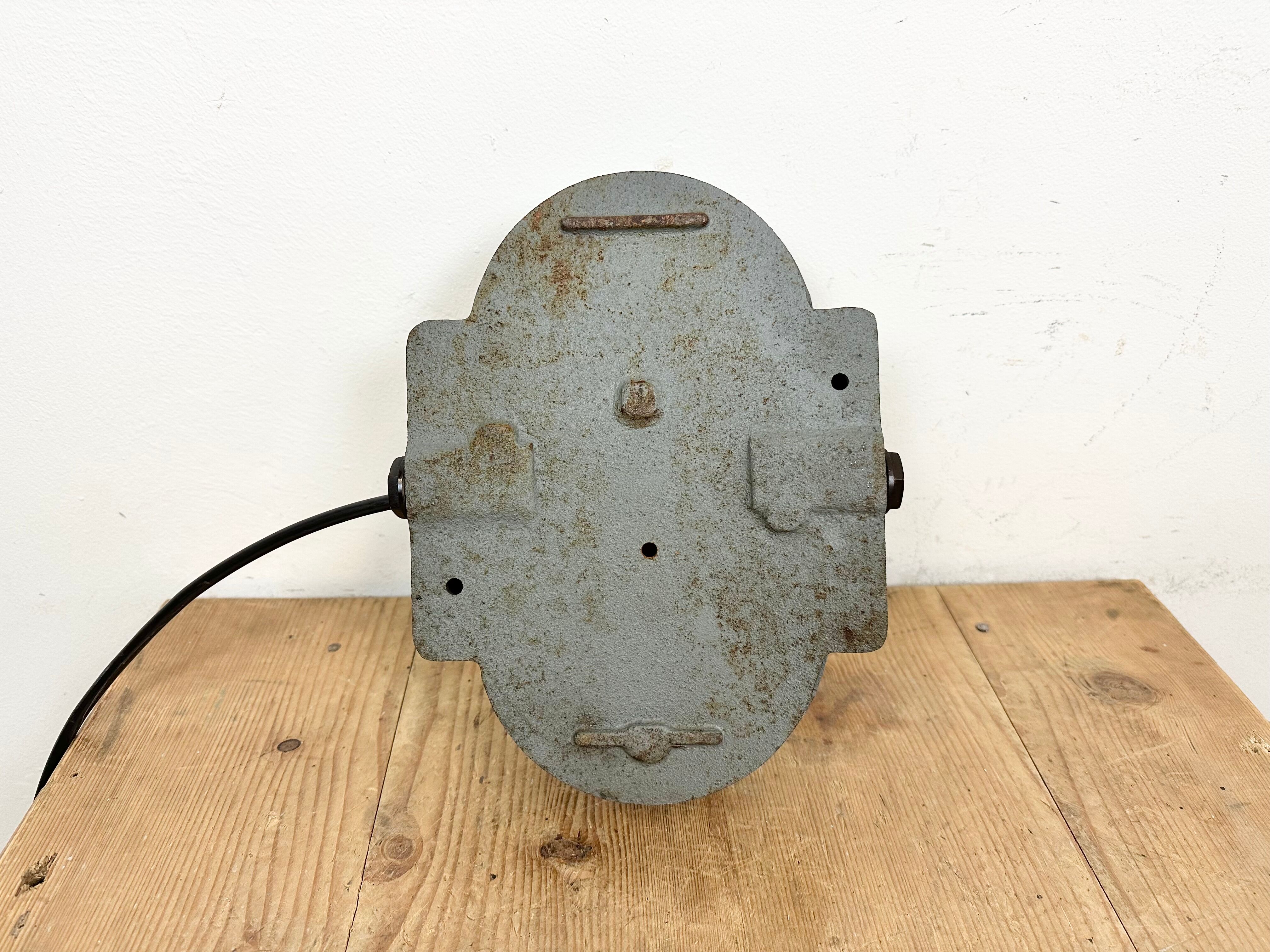 Grey Industrial Cast Iron Wall Light from Elektrosvit, 1960s