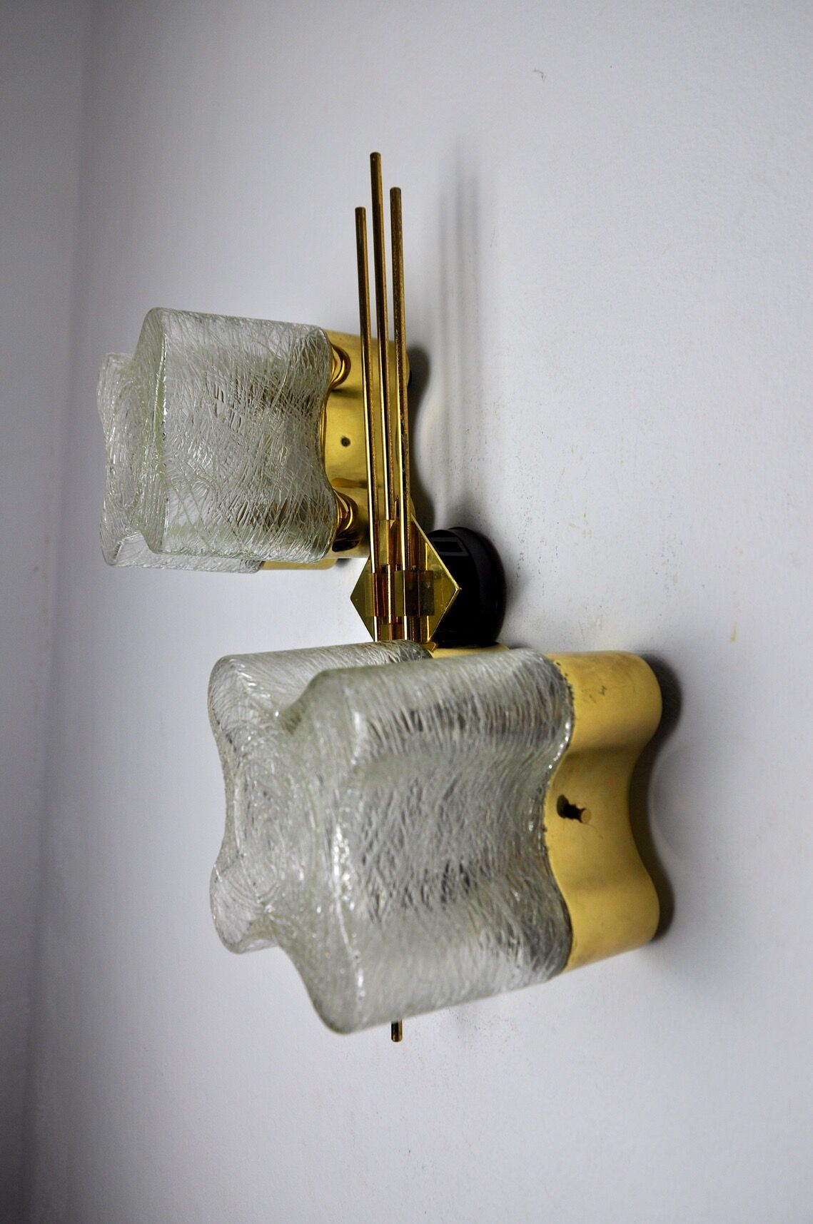 Applique maison Sciolari 2 feux Murano Italie 1970