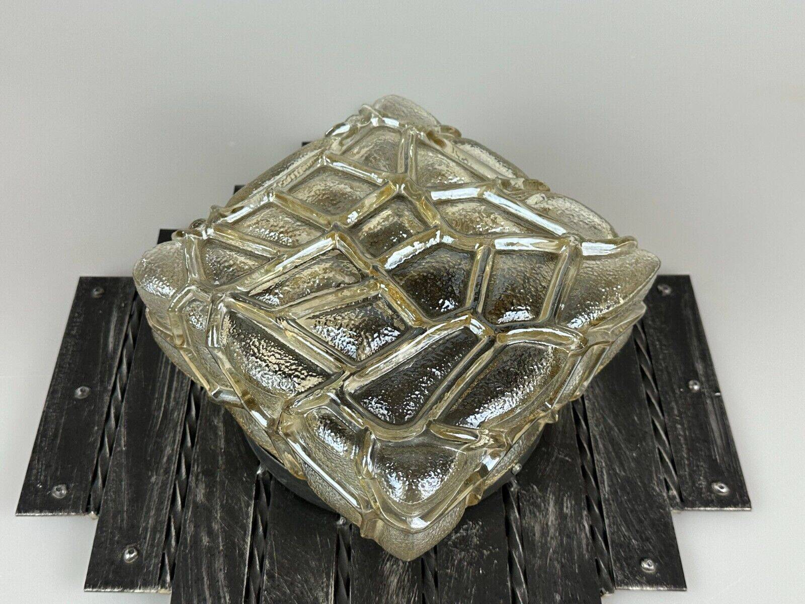 60's 70's Brutalist Wall Lamp Iron & Glass Wall Sconce