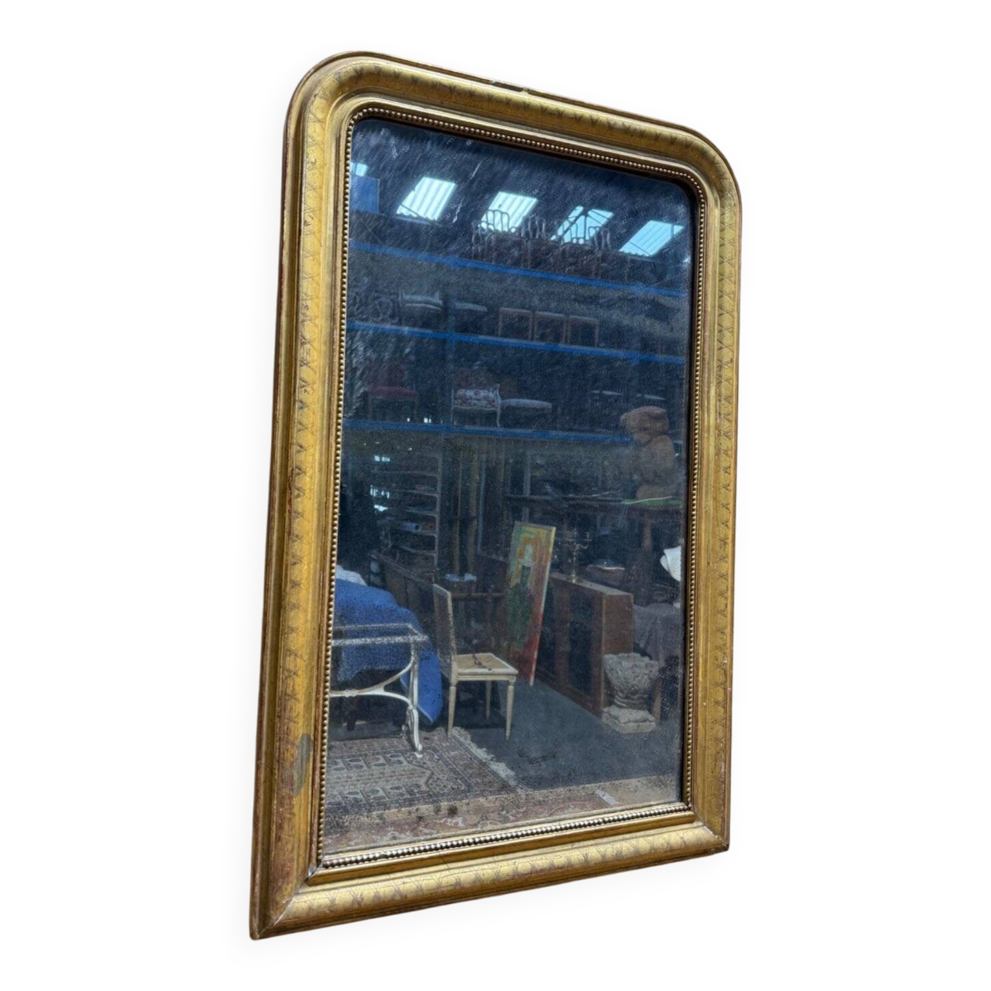 Fireplace mirror – Louis-Philippe period – Gilded stucco wood