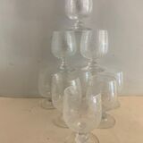 9 Riom blown and bubbled foot glasses
