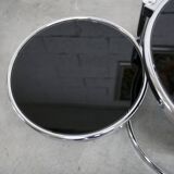 Coffee table with three smoked mirror tops, 1980