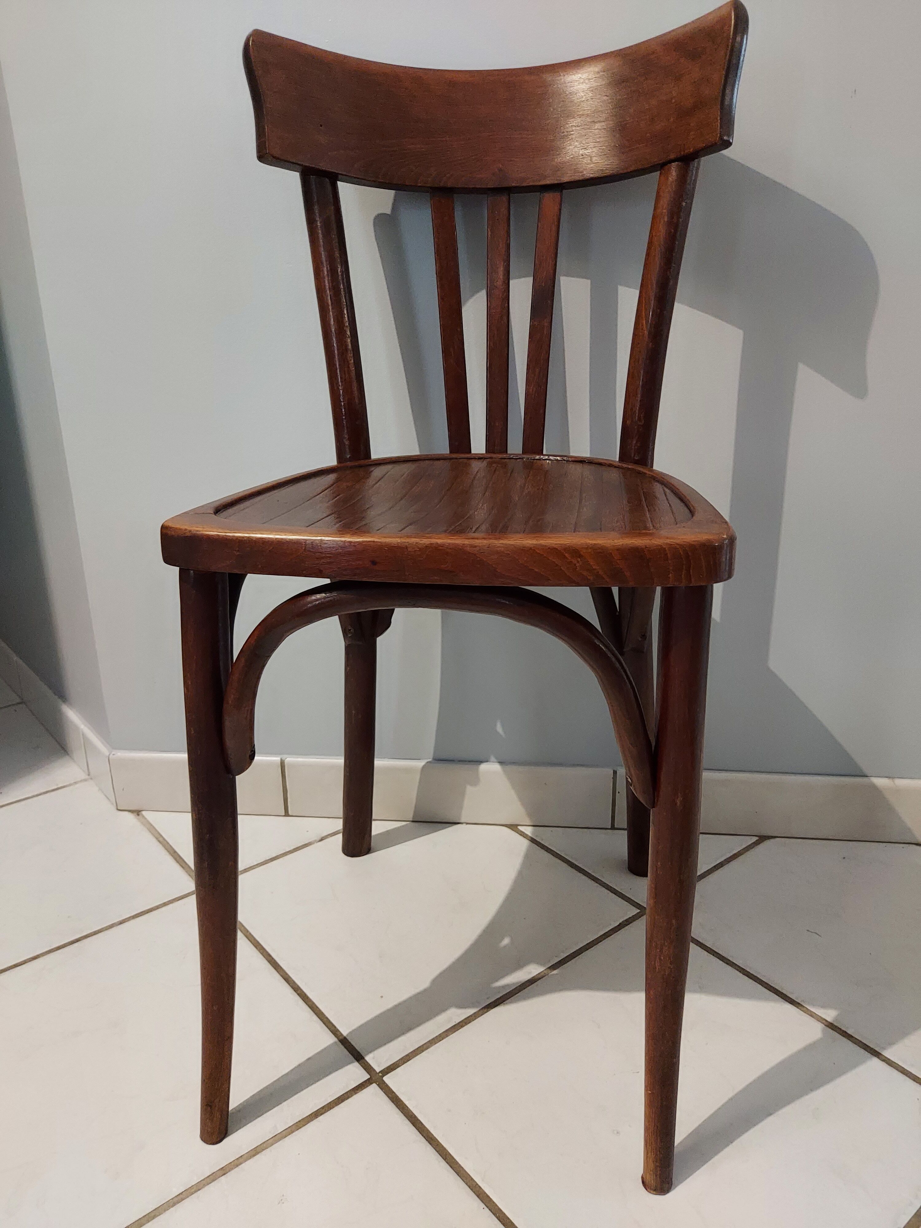 Suite of 6 baumann vintage bistrot chairs 1960s