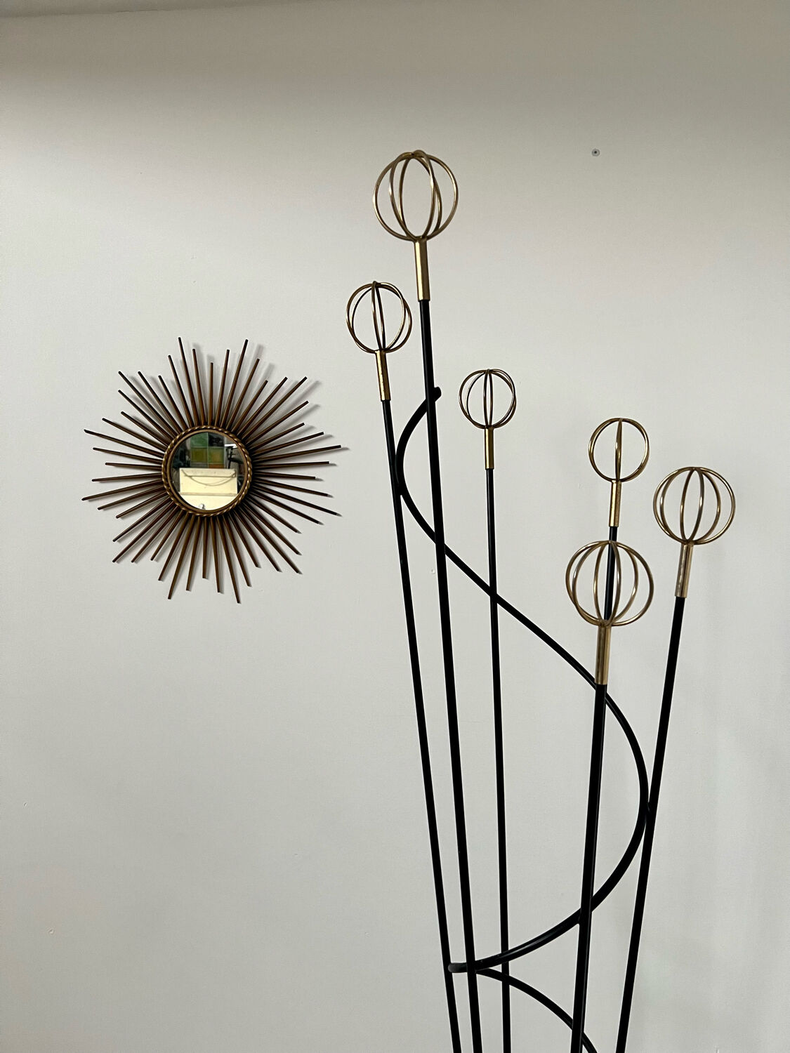 Old metal coat rack design 60s vintage