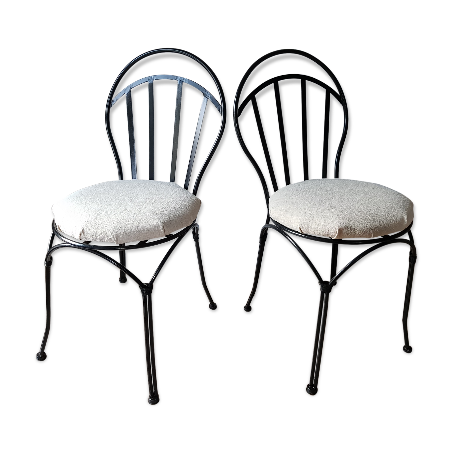 Set de 2 chaises métal noir