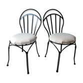 Set de 2 chaises métal noir