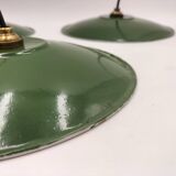 Enameled sheet metal pendant lights