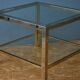 Table basse de style moderniste, style Romeo Rega en laiton et chrome
