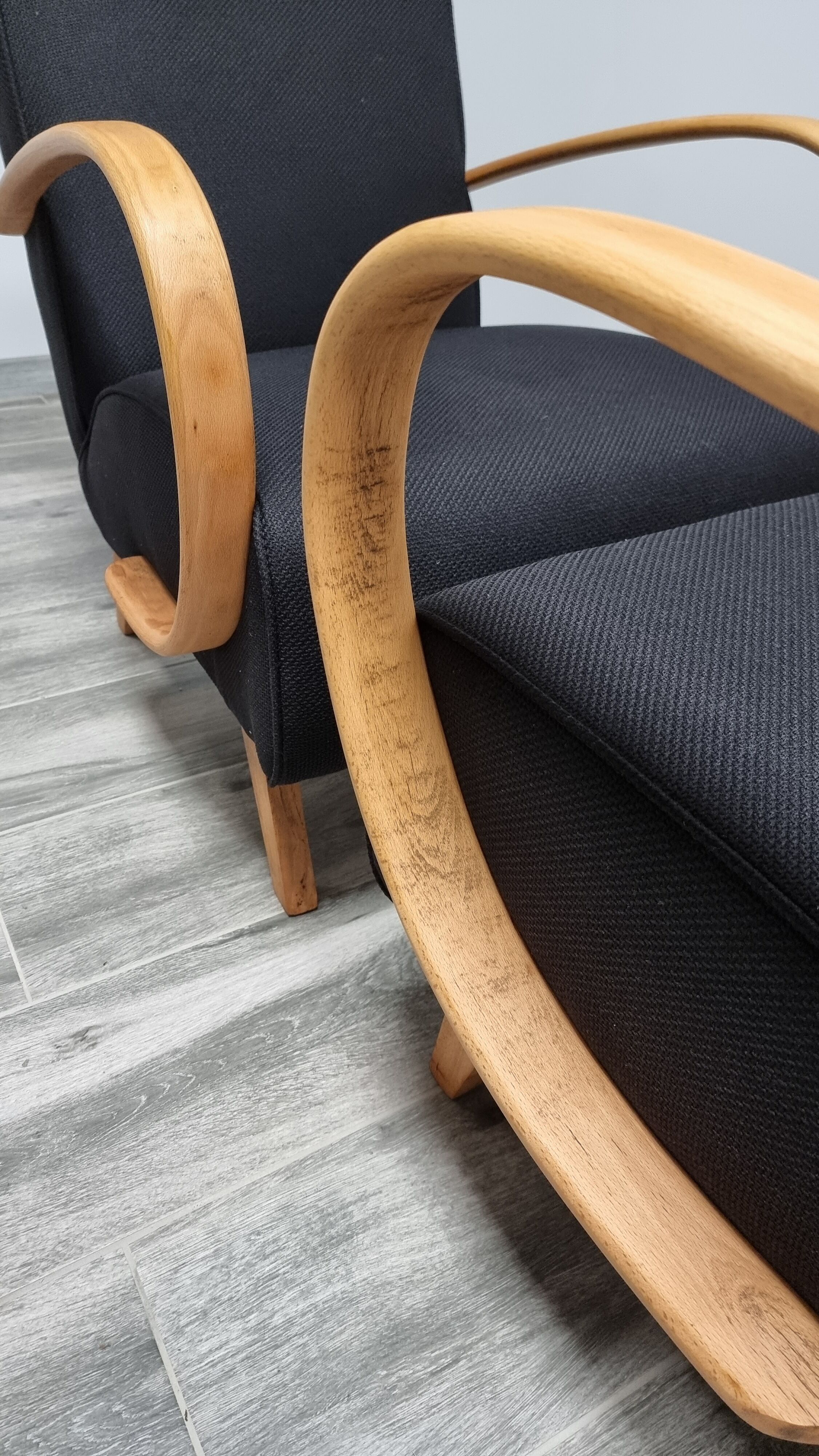 Restored armchairs by Jindrich Halabala