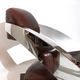 Pair of vintage lounge chairs Demon/Aviator in cognac leather and polished steel, Art Deco style.
