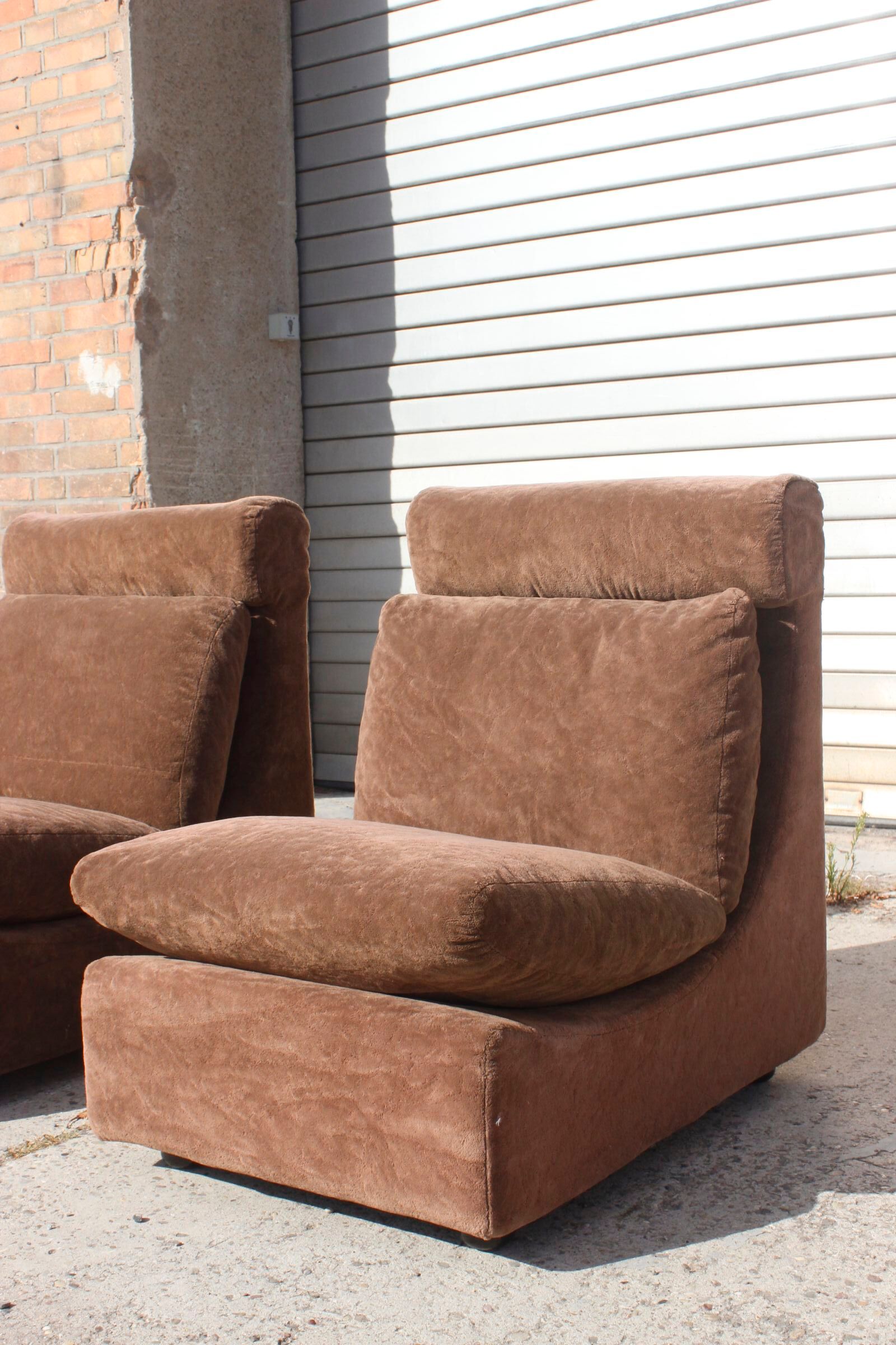 Walter Knoll Collection pair of modular armchairs in two-seater sofa 1970s