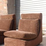 Walter Knoll Collection pair of modular armchairs in two-seater sofa 1970s