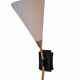 Pair of brass and frosted glass wall lights, vintage Mid-Century 1950s