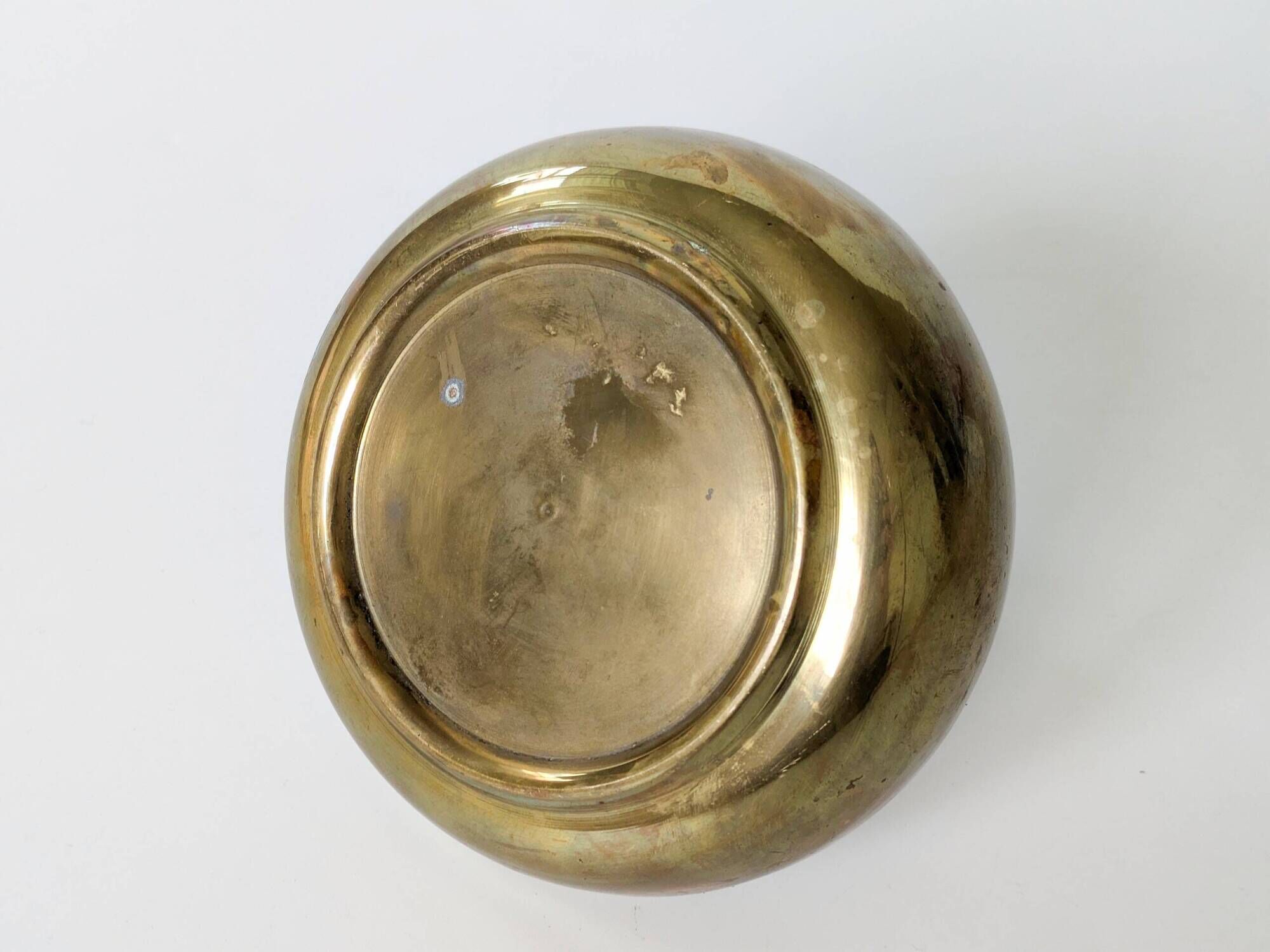 Vintage Indian Pot Lota in Brass, Sculptural Vase and Ritual Container