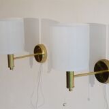 Pair of Scandinavian brass and acrylic appliques from Nafa 1970
