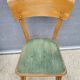 Trio chaises bistrot Baumann 1950 simili vert chiné
