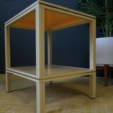 Mid century pierre vandel cream aluminium two-tier side table 1970s