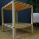 Mid century pierre vandel cream aluminium two-tier side table 1970s
