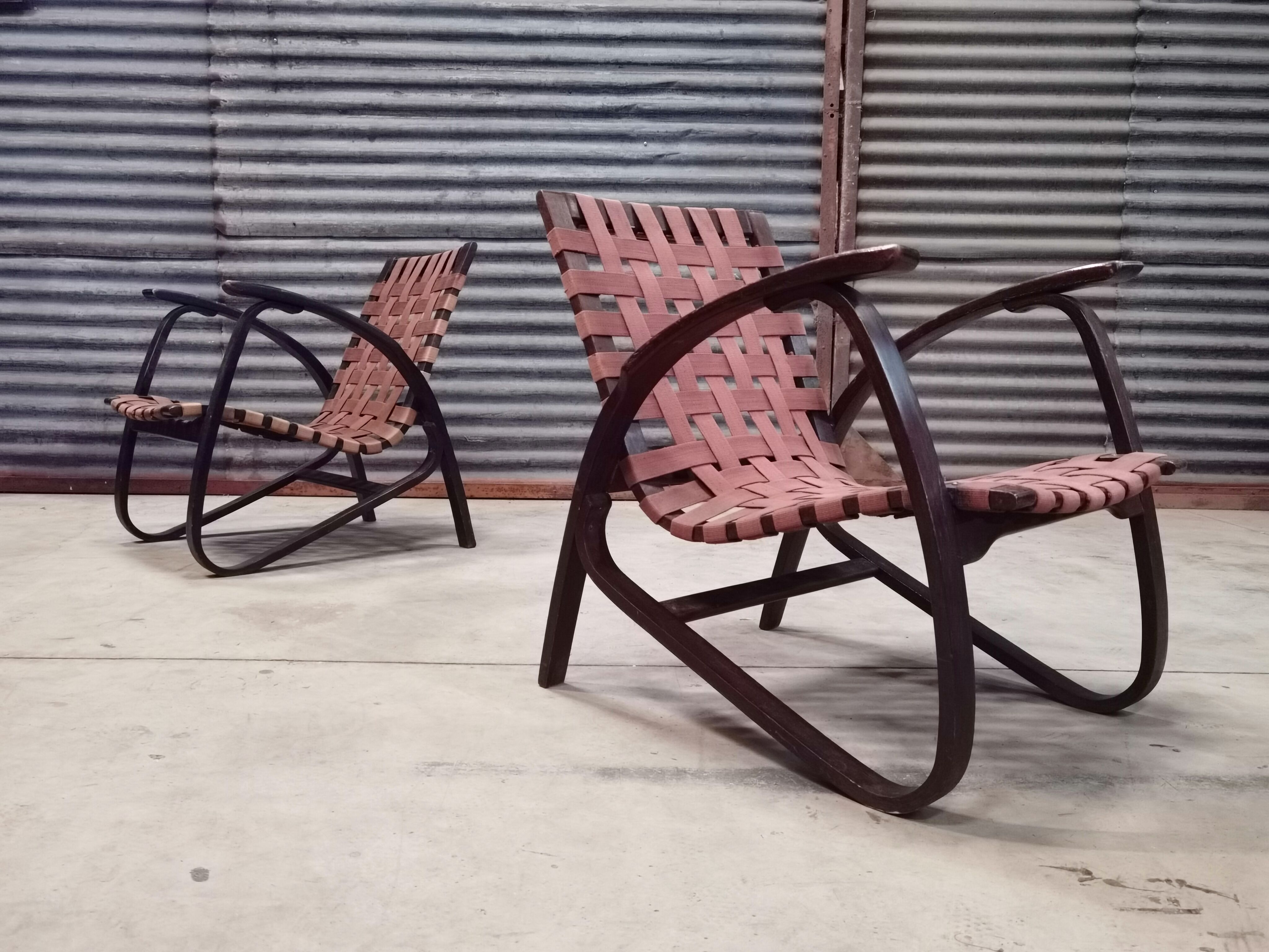 Pair of Jan Vanek armchairs for Up Zavody 1930