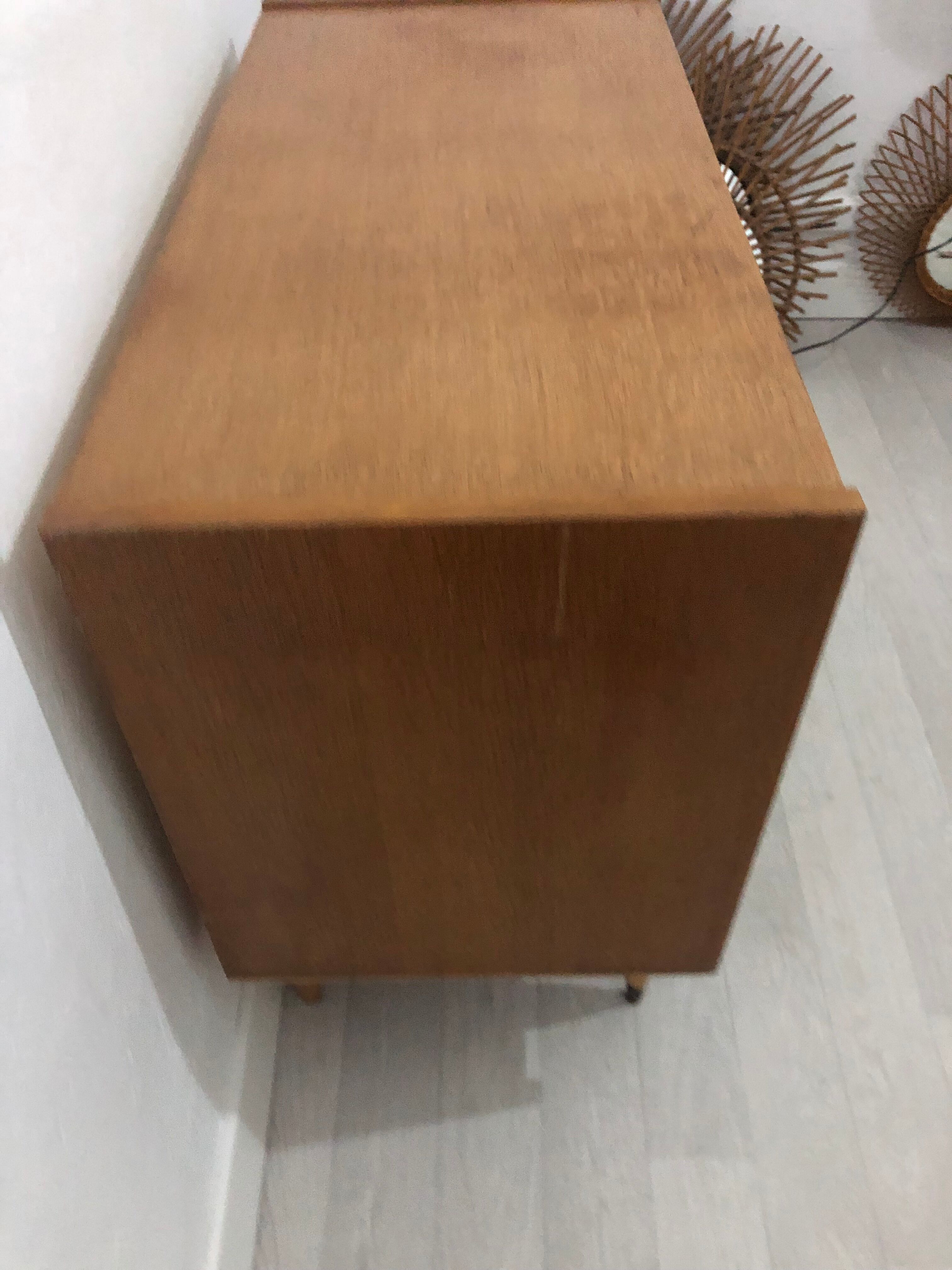 Chest of drawers 3 drawers vintage blond wood 60s