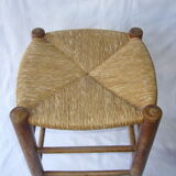 Wooden stool, mulched seat