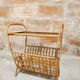 Rattan magazine holder, glass top