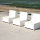 set de 3 fauteuils brutalistes, boit peint, années 60