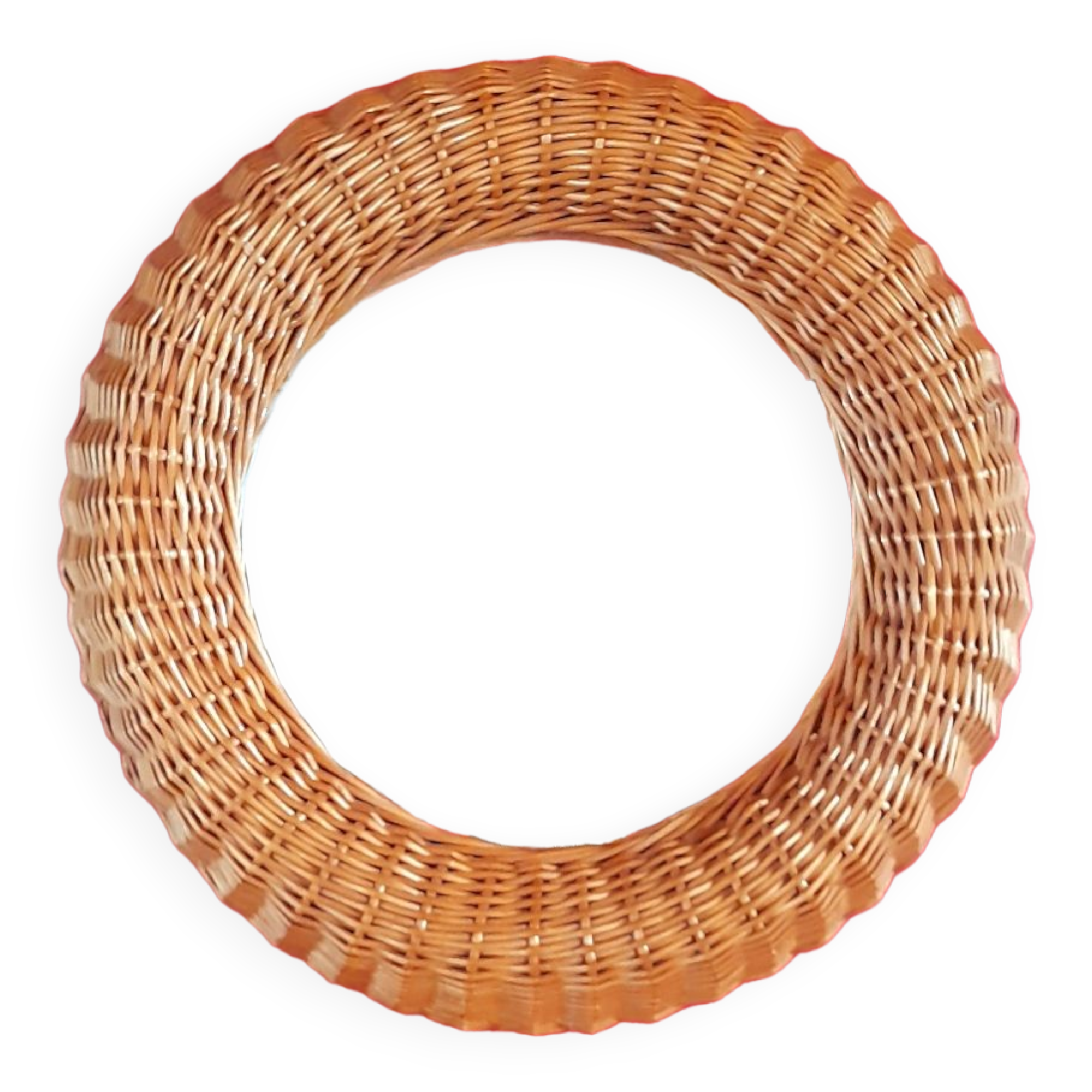 rattan mirror 60s 47cm