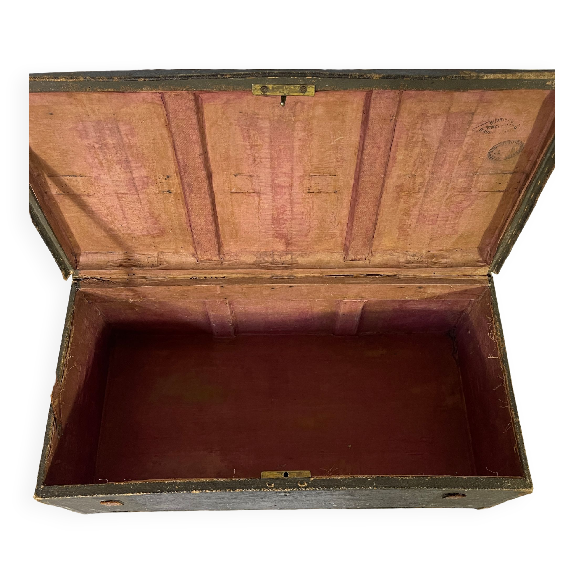 Old black canvas trunk