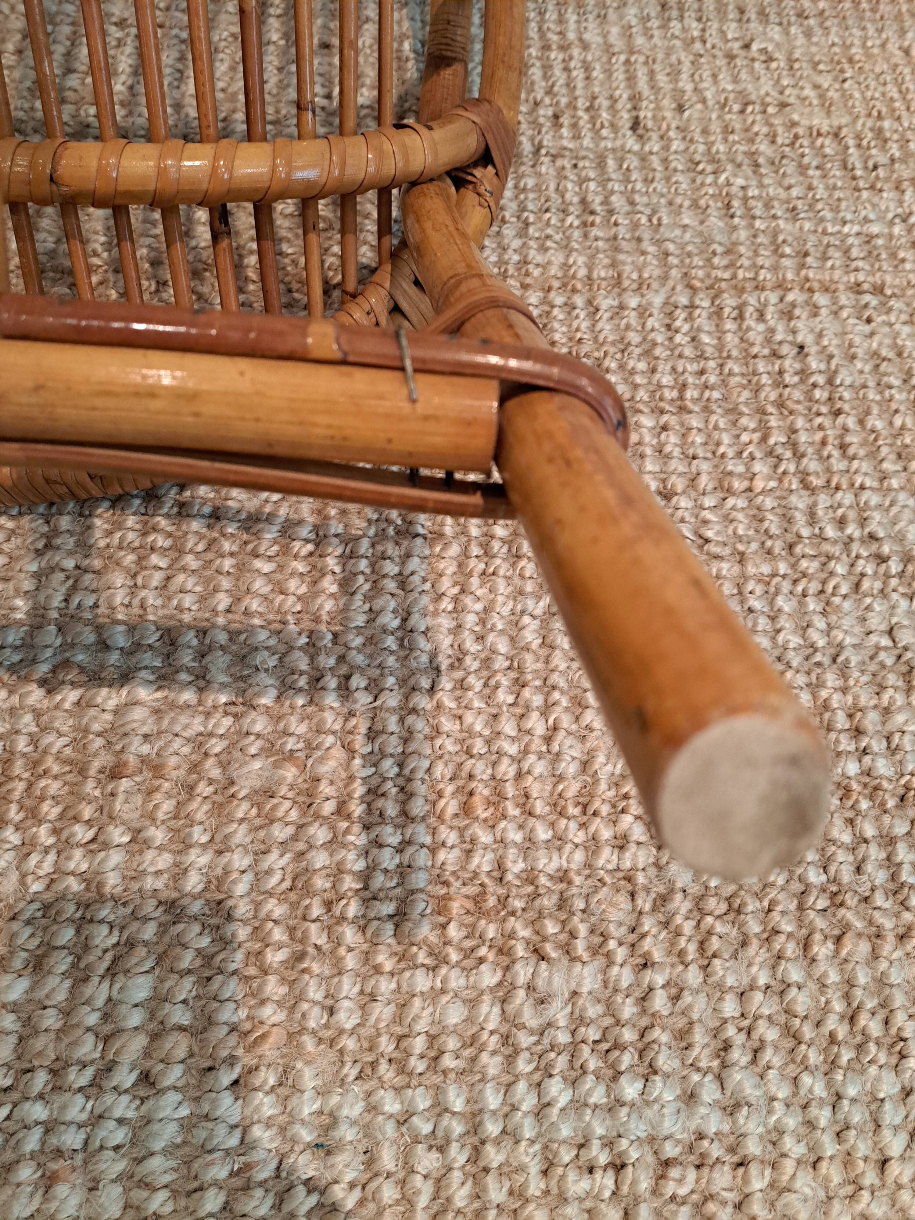 Vintage rattan & bamboo armchair from the 60s