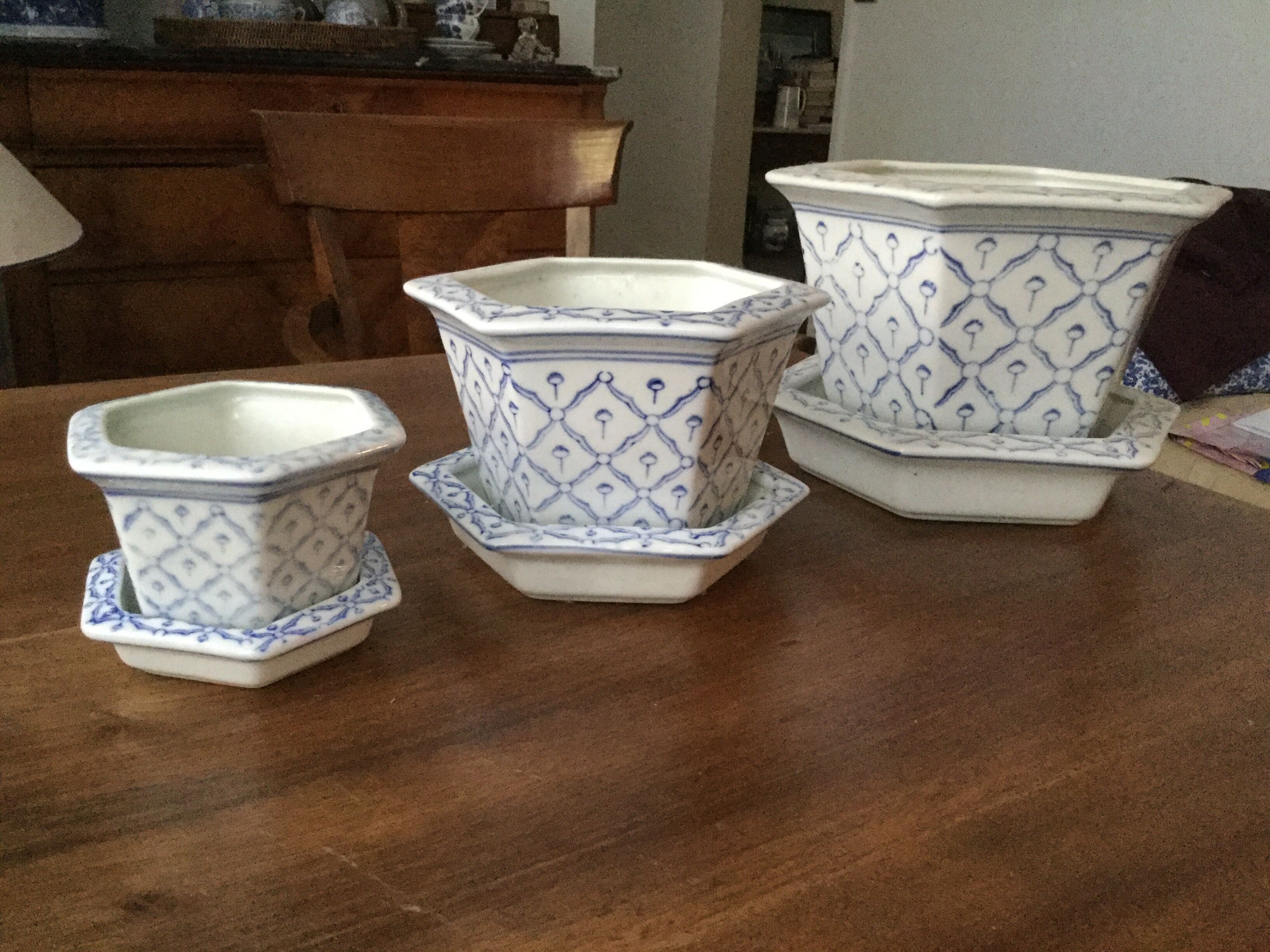 Serie de 3 cache-pots chinois