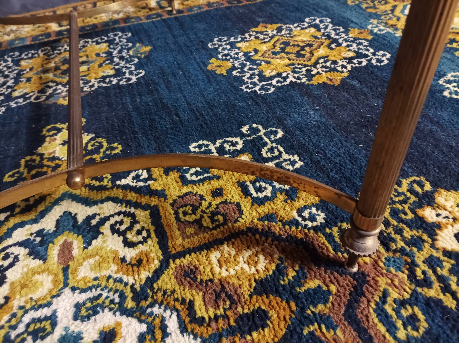 1960 brass and marble coffee table