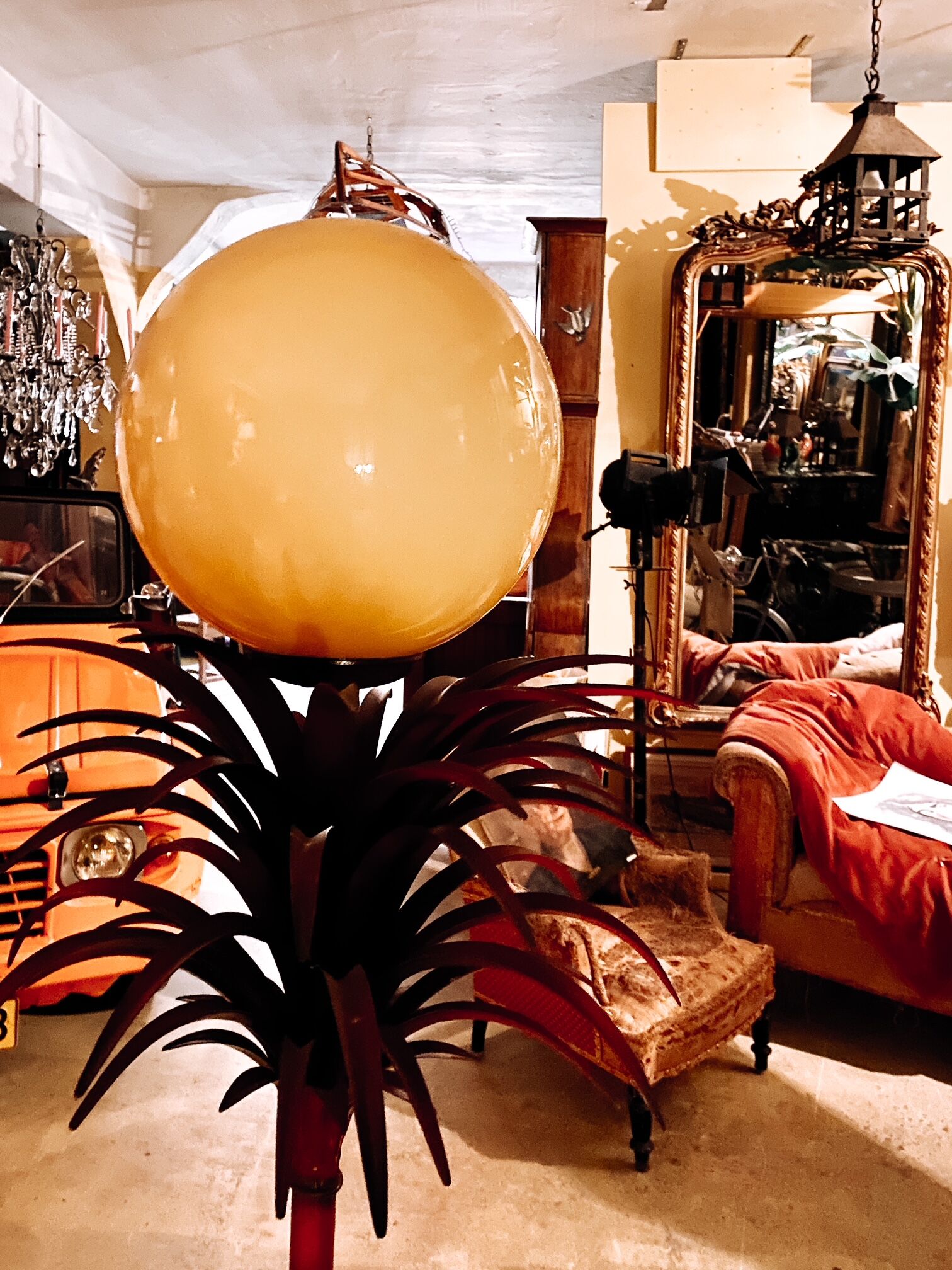 Vintage palm tree floor lamp